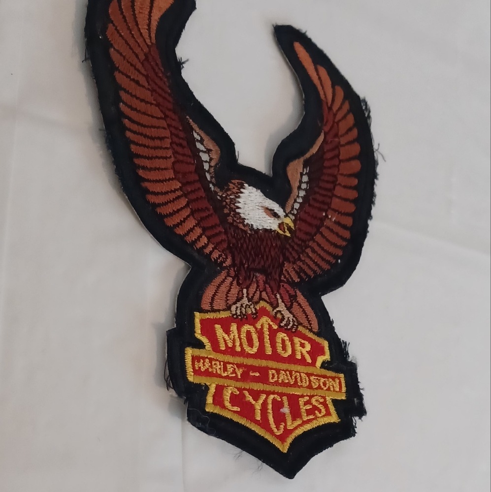 Harley-Davidson Eagle Patch with Orange and Brown
